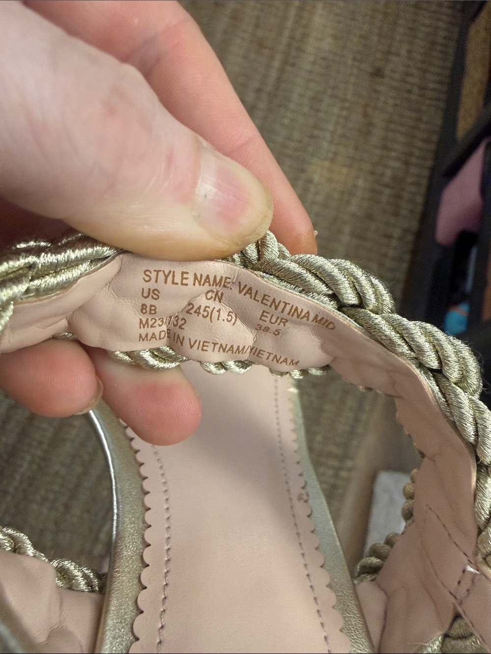kate spade Valentina Mid Gold Braided-Strap Sandals - Picture 7 of 7
